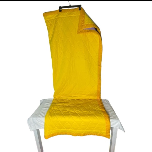 Vintage 70s Handmade Purple Green Yellow Patchwork Quilt - Picture 5 of 16